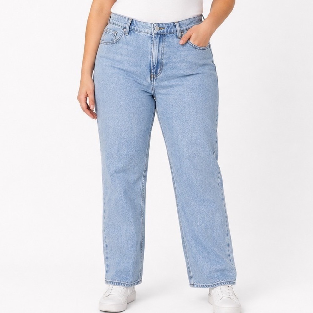 NEW Buffalo Jeans 18 Oversized Light Wash Wide Leg Lt. Weight 100% Cotton Denim